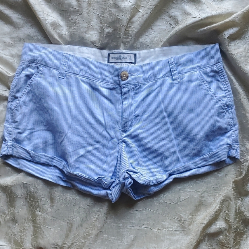 Abercrombie & Fitch Blue Cuffed Shorts